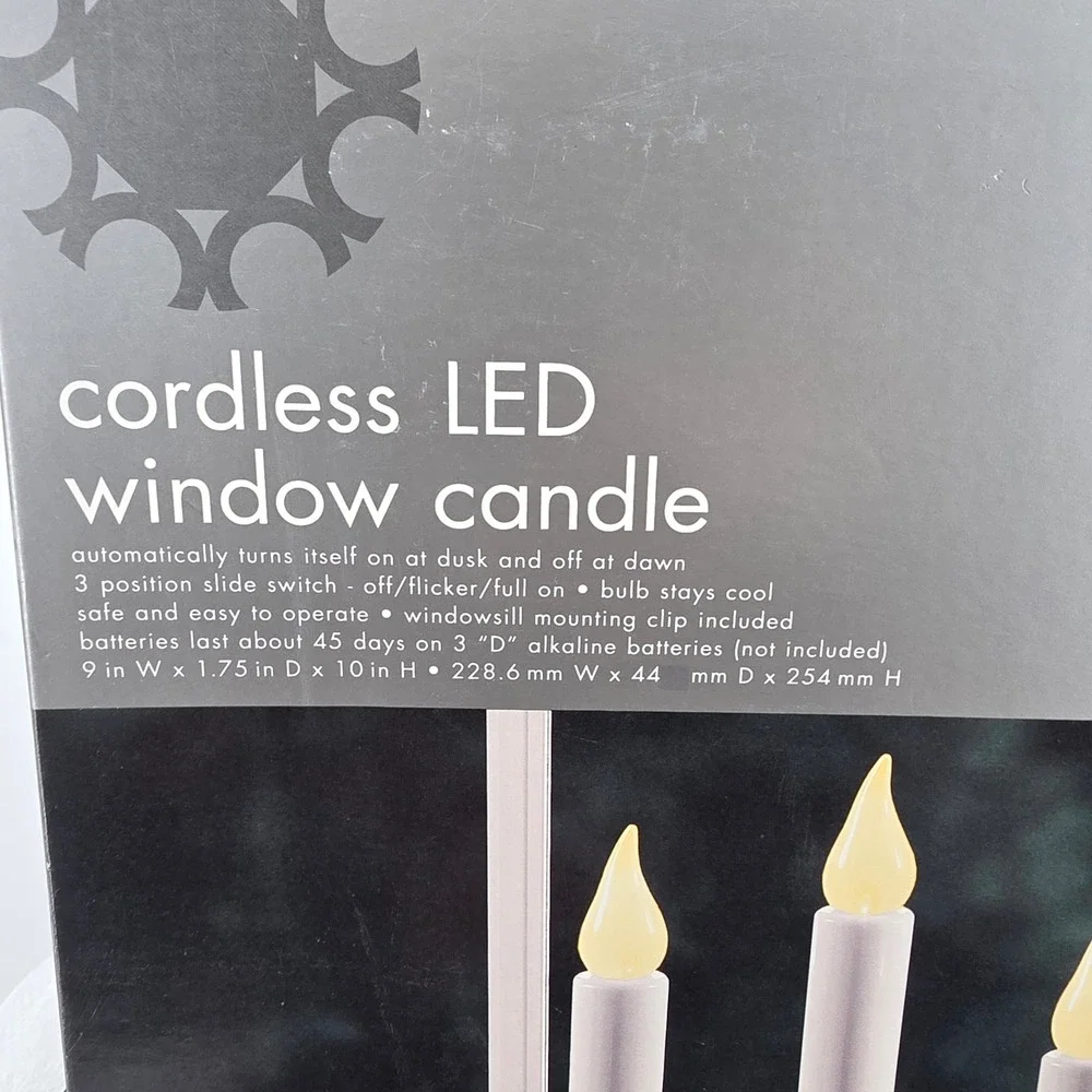 Target Cordless LED Window Candle 3-Light Silver Base Dusk to Dawn Sensor 10in